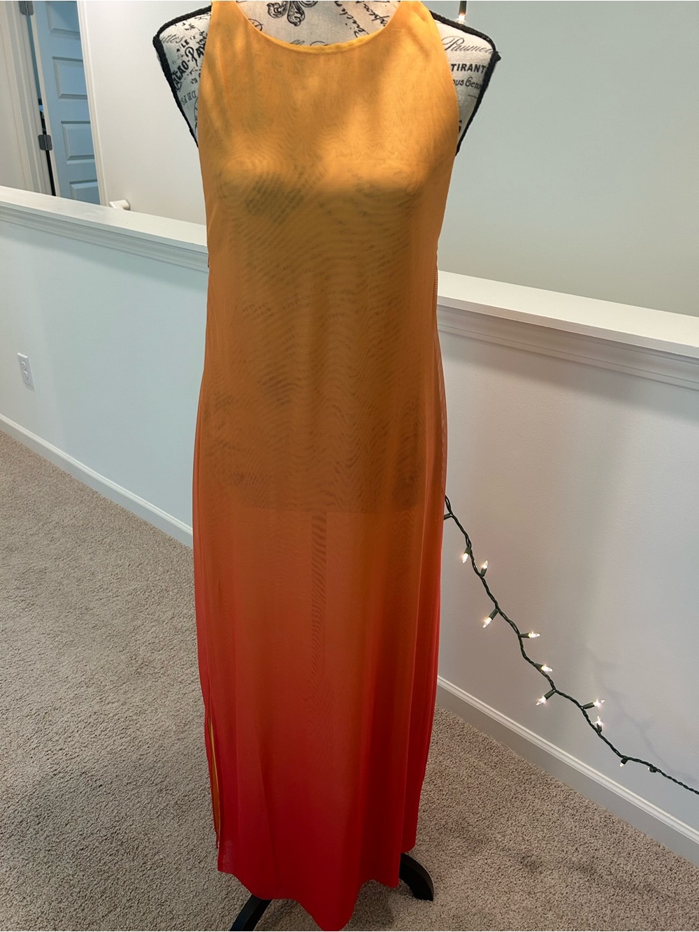 Caroline Constas size large Sleeveless Ombre Orange Maxi Dress - Picture 3 of 11